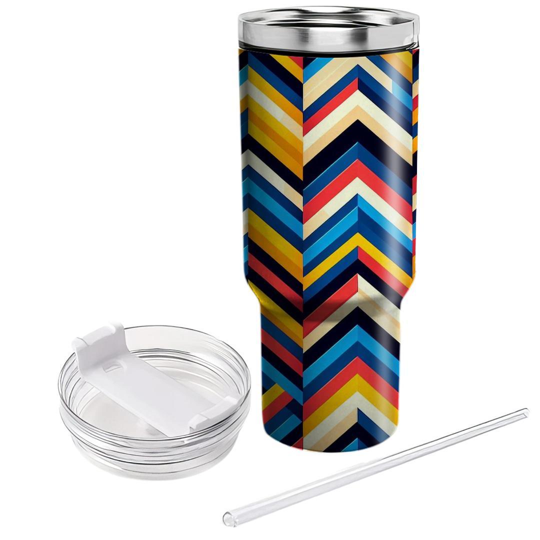 Retro Chevron Delight  Travel Tumblers