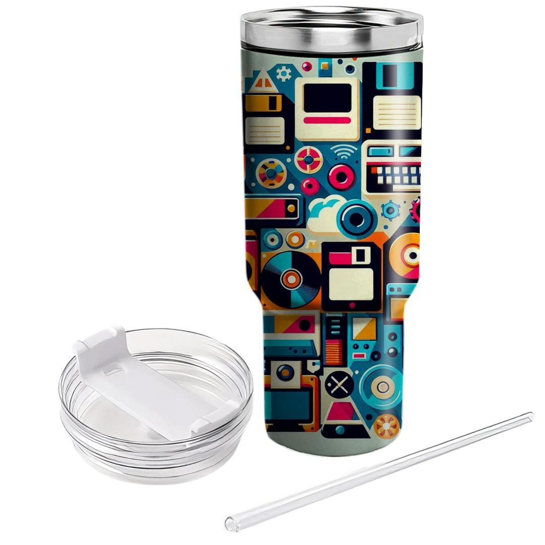 Retro Technology Collage  Insulated Tumblers