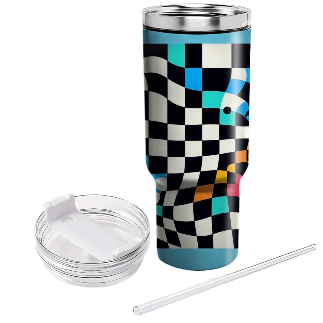 Classic 70s Checkerboard  Custom Tumblers