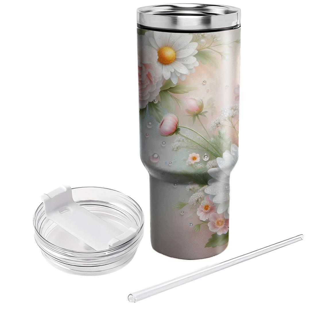 Glistening Floral Dew  Unique Tumblers