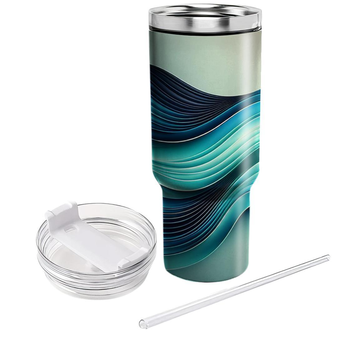 Chic Gradient Waves  Personalized Tumblers