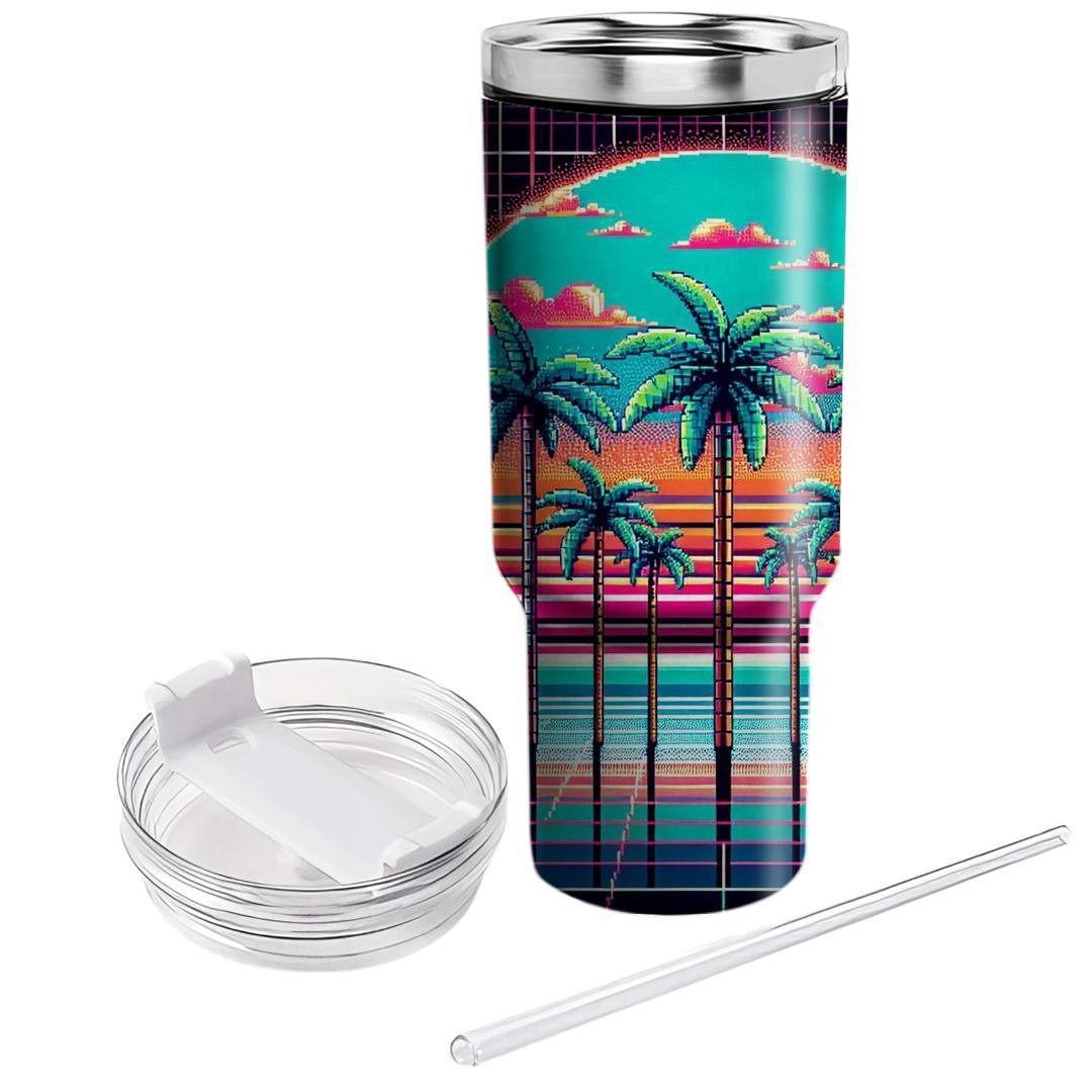 Pixel Perfect Paradise  Personalized Tumblers