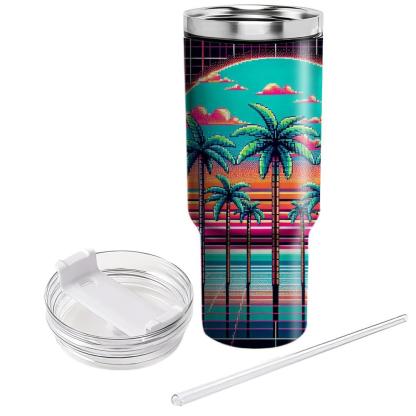Pixel Perfect Paradise  Personalized Tumblers