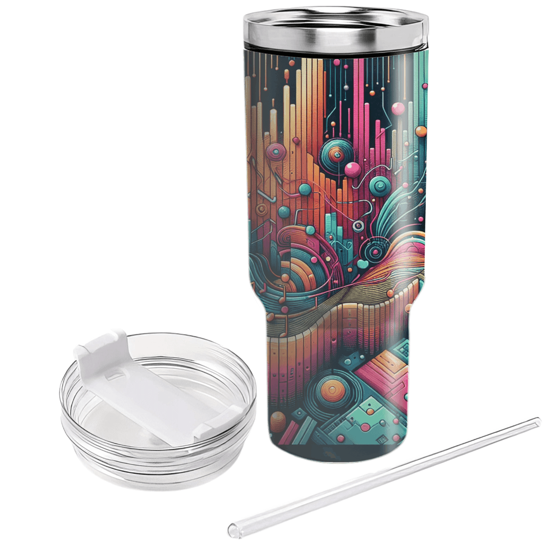Geometric Sound Waves Insulated Tumblers