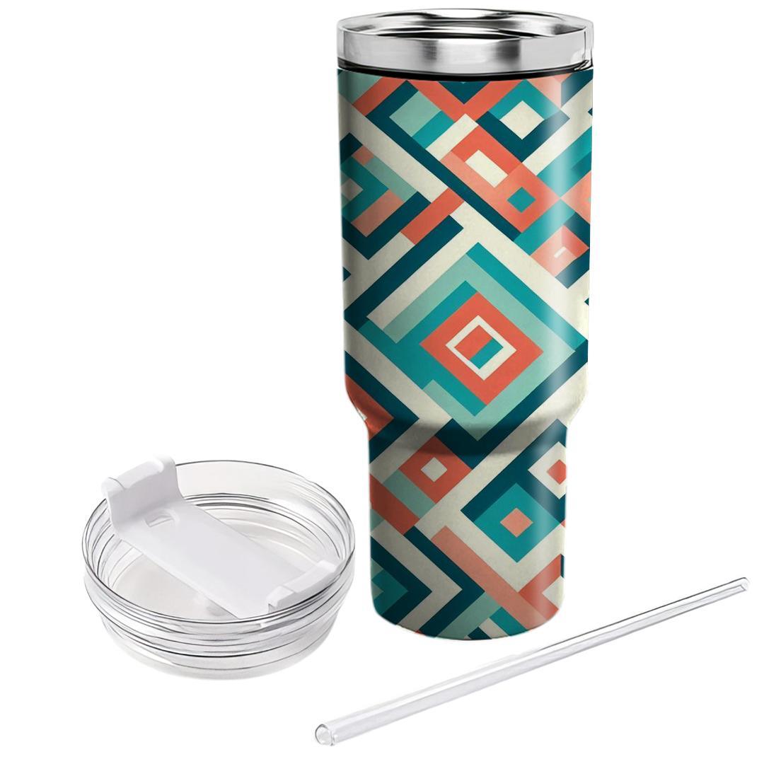 Abstract Diamond Shapes  Tumblers With Lids