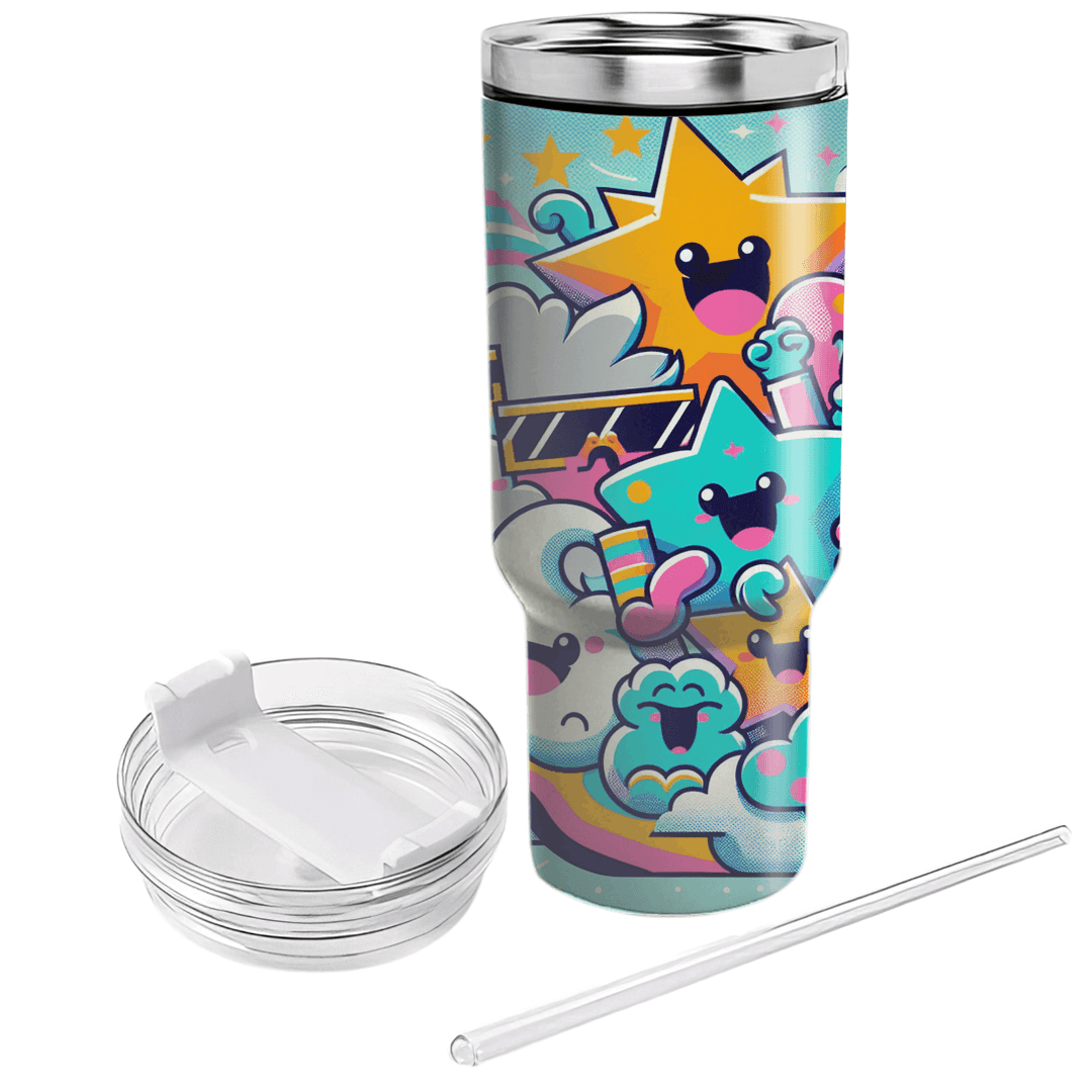 Retro 80s Cartoon  Tumbler Cups
