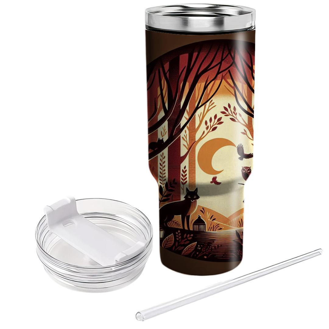 Autumn Twilight Forest  Decorative Tumblers