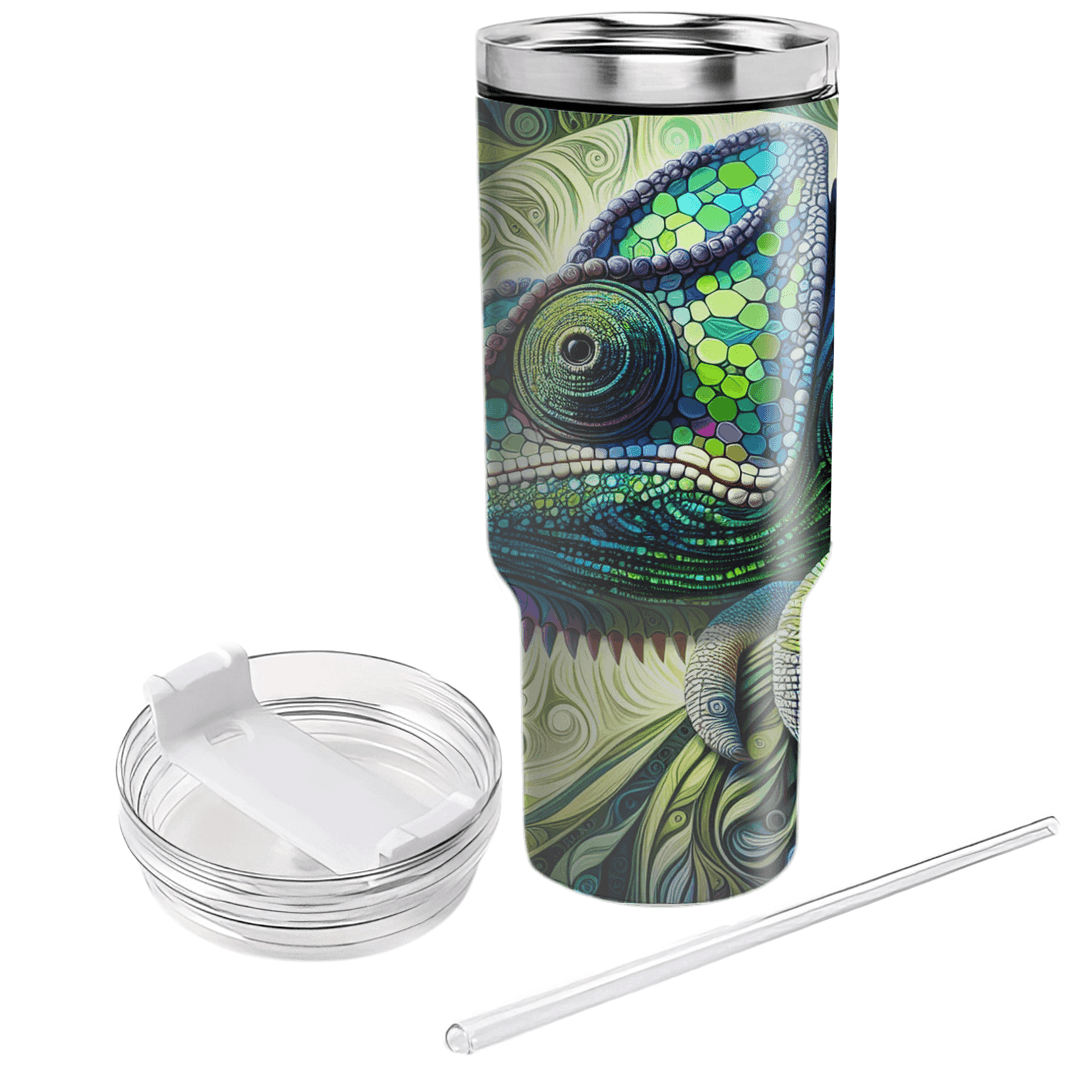 Enigmatic Chameleon Camouflage  Personalized Tumblers