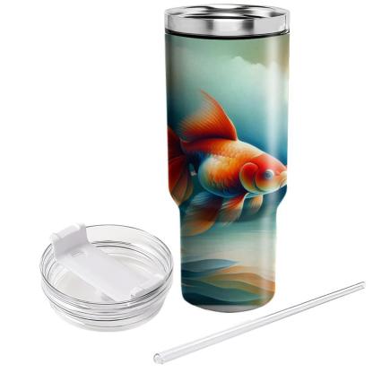 Elegant Goldfish Harmony  Travel Tumblers