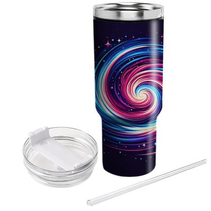 Neon Spiral Galaxy  Personalized Tumblers