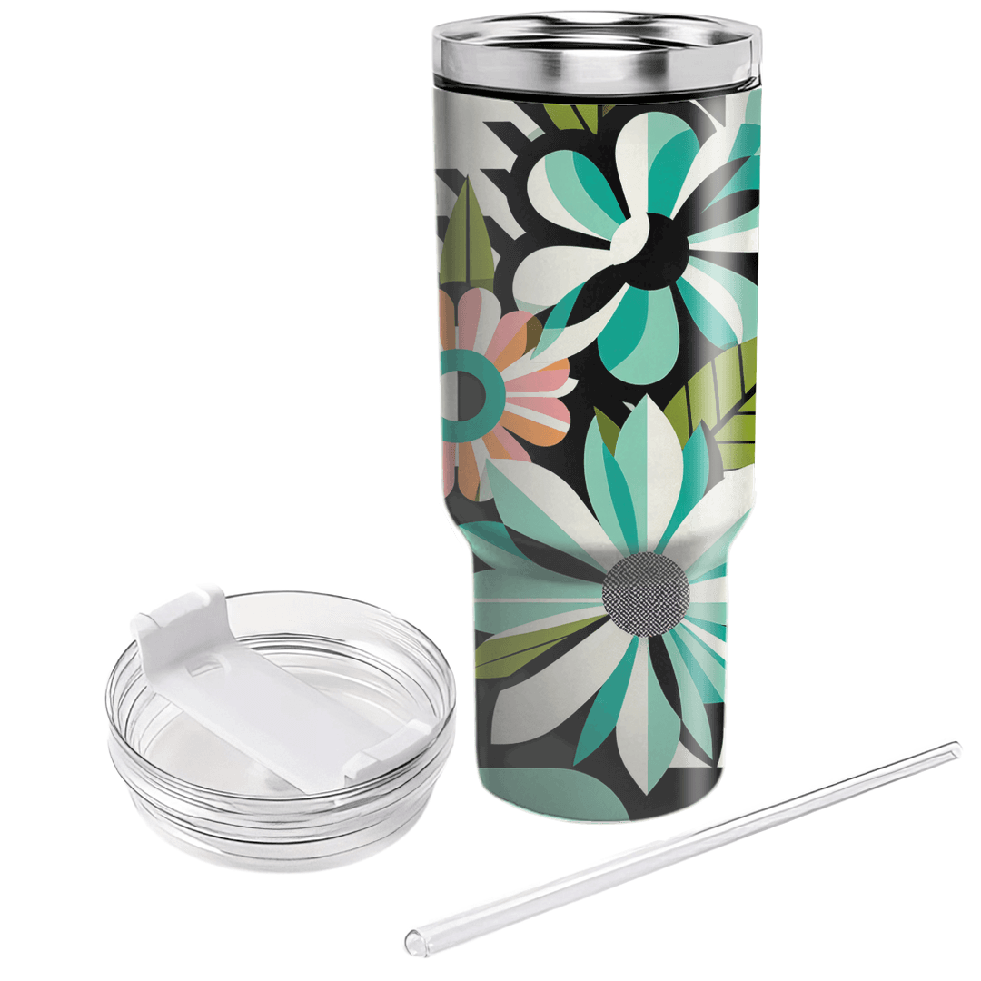 Mod Floral Geometric  Personalized Tumblers
