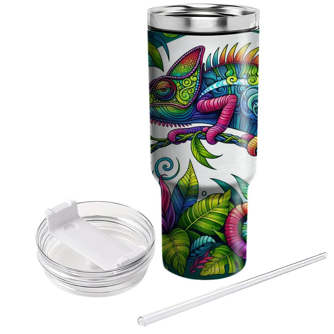 Colorful Chameleon  Tumbler Cups
