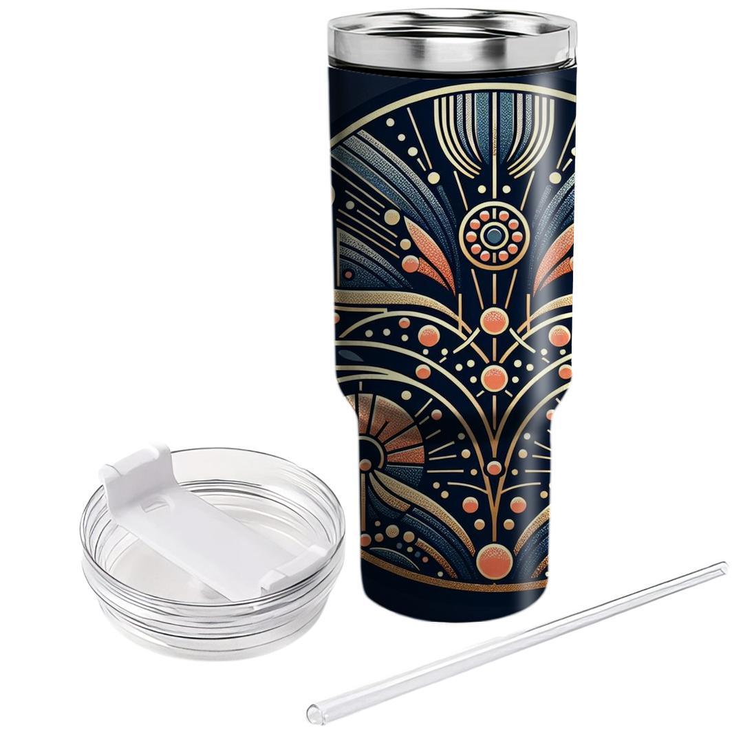 Retro Art Deco Dots  Travel Tumblers