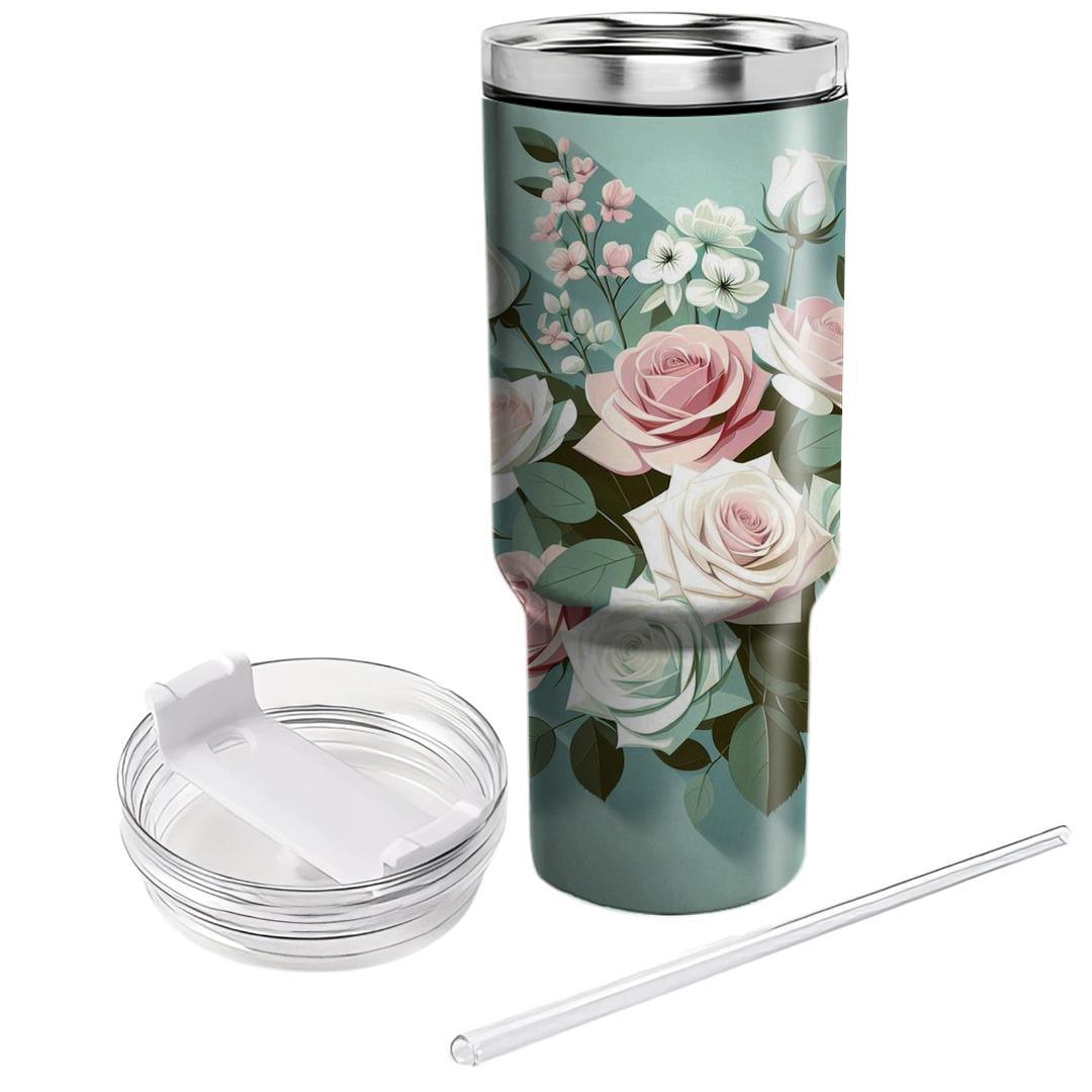Enchanting Garden Roses  Tumblers With Lids