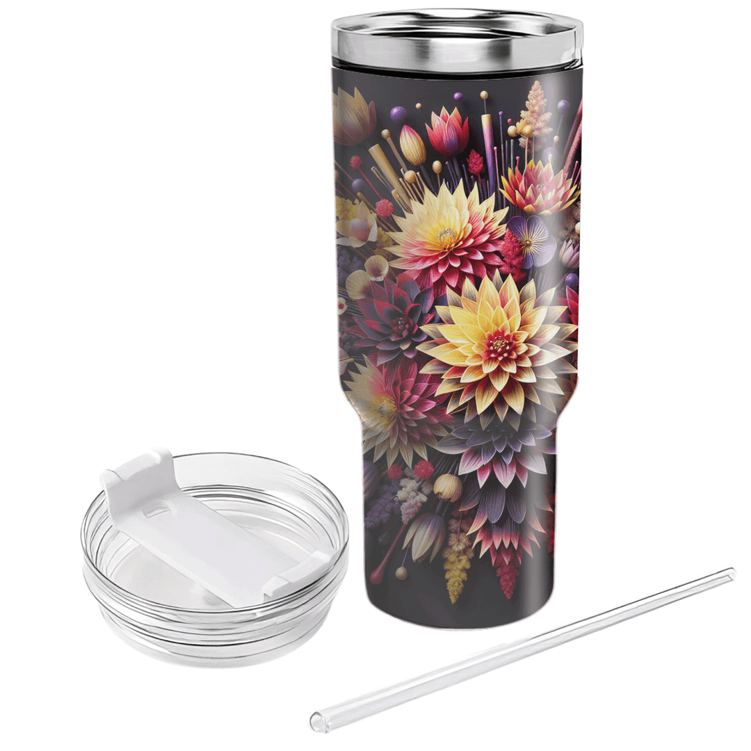 Radiant Floral Burst  Tumblers With Lids