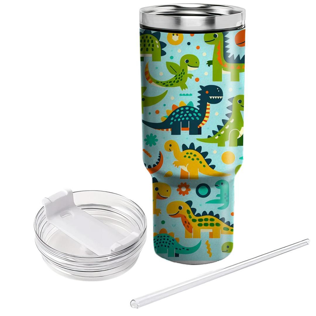 Fun Dinosaur Pattern  Personalized Tumblers