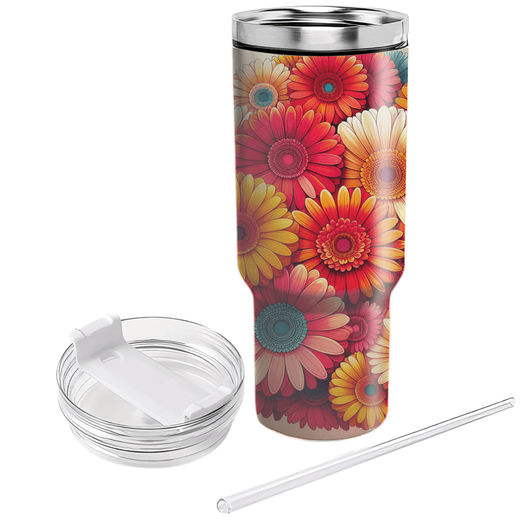Radiant Gerbera Daisies  Tumblers With Lids