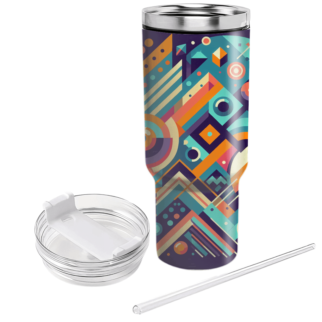 Vibrant 80s Geometric  Tumbler Cups