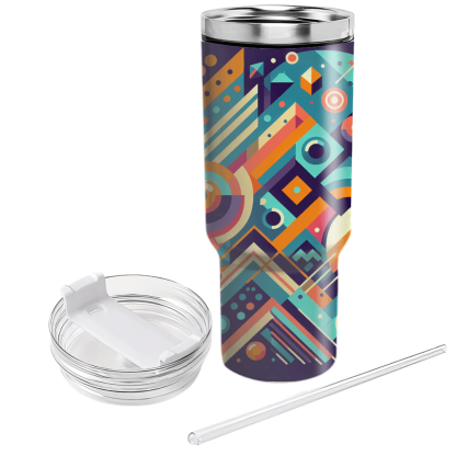 Vibrant 80s Geometric  Tumbler Cups