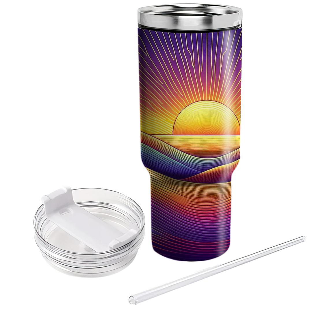 Retro Sunset Grooves  Custom Tumblers