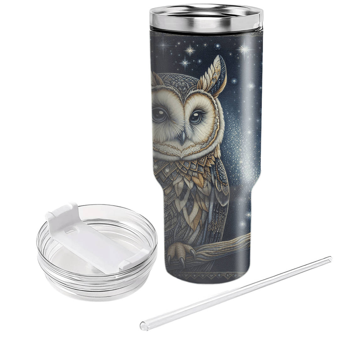 Starlit Night Owl  Tumbler Cups