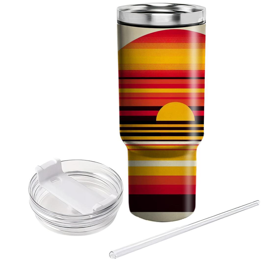 Retro Striped Sunrise  Custom Tumblers