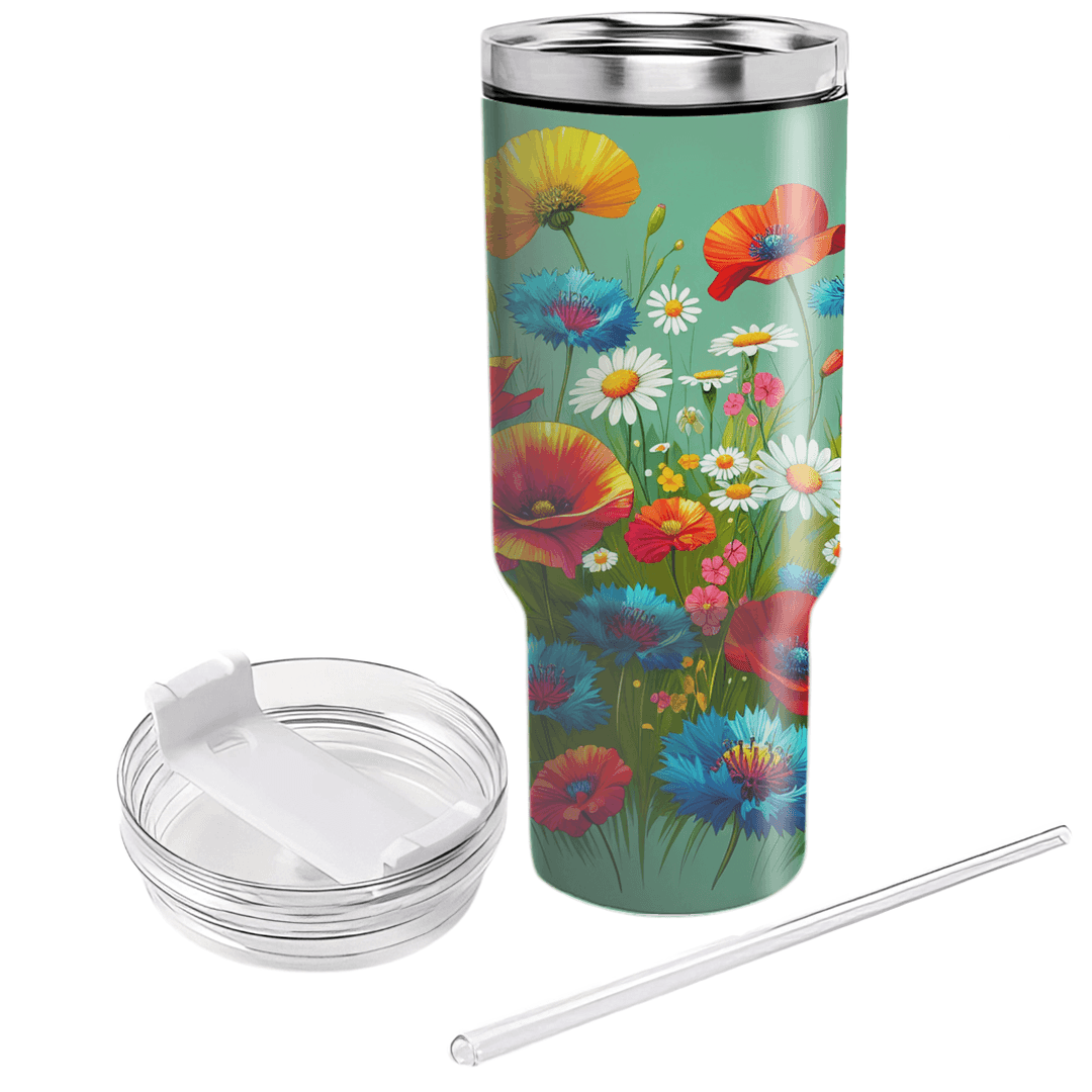 Charming Wildflower Meadow  Tumblers With Lids