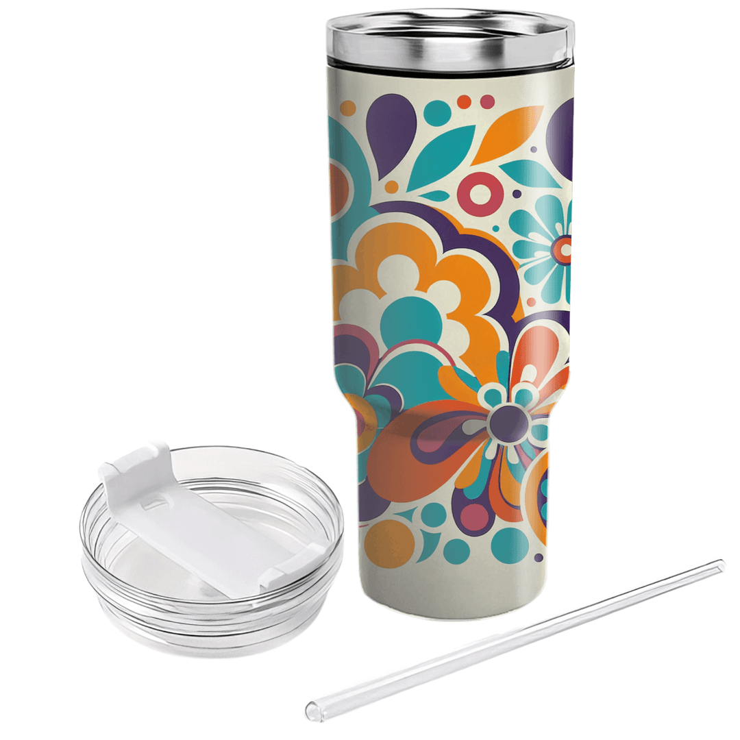 Groovy Flower Power Patch  Tumbler Cups