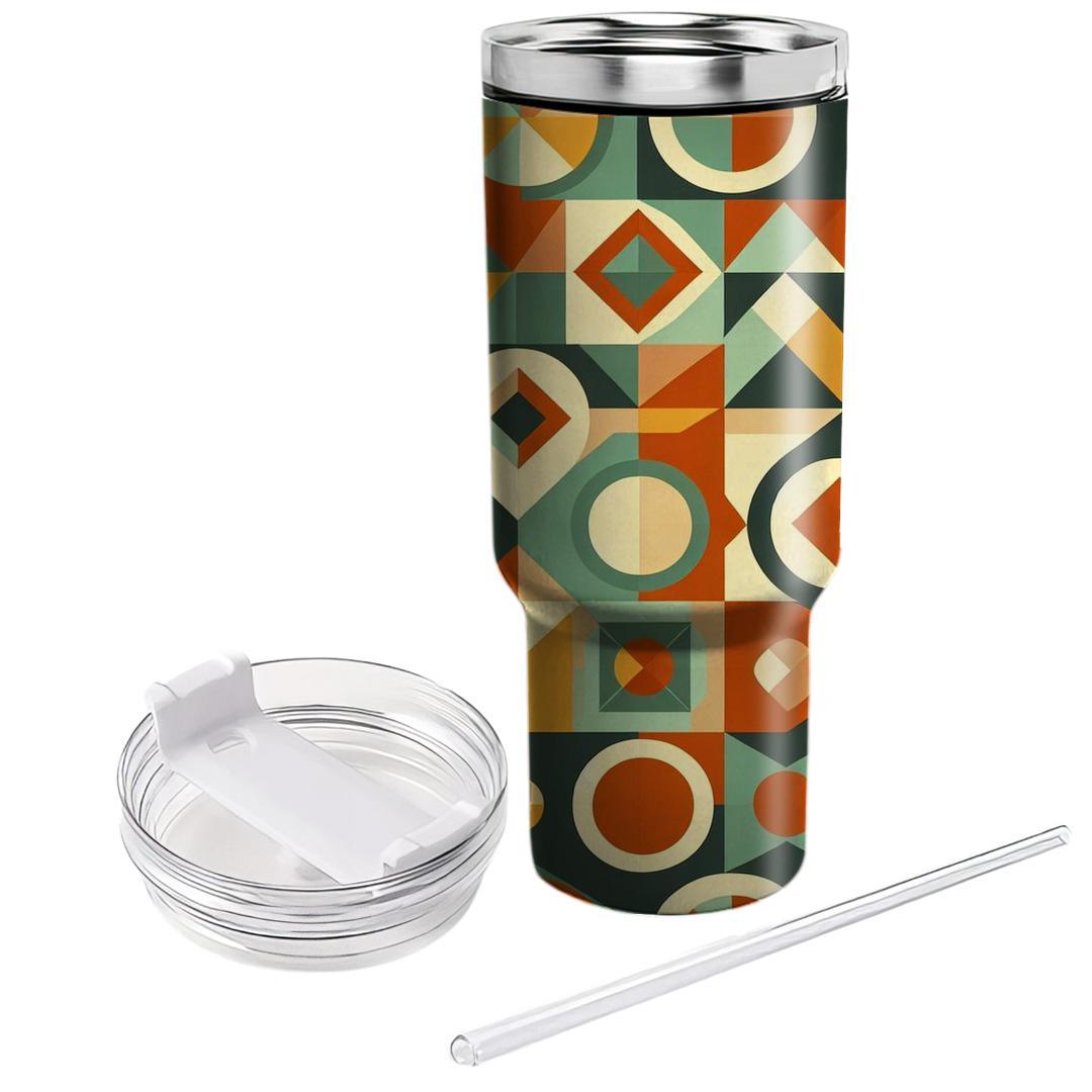 Retro Polygon Delight  Travel Tumblers