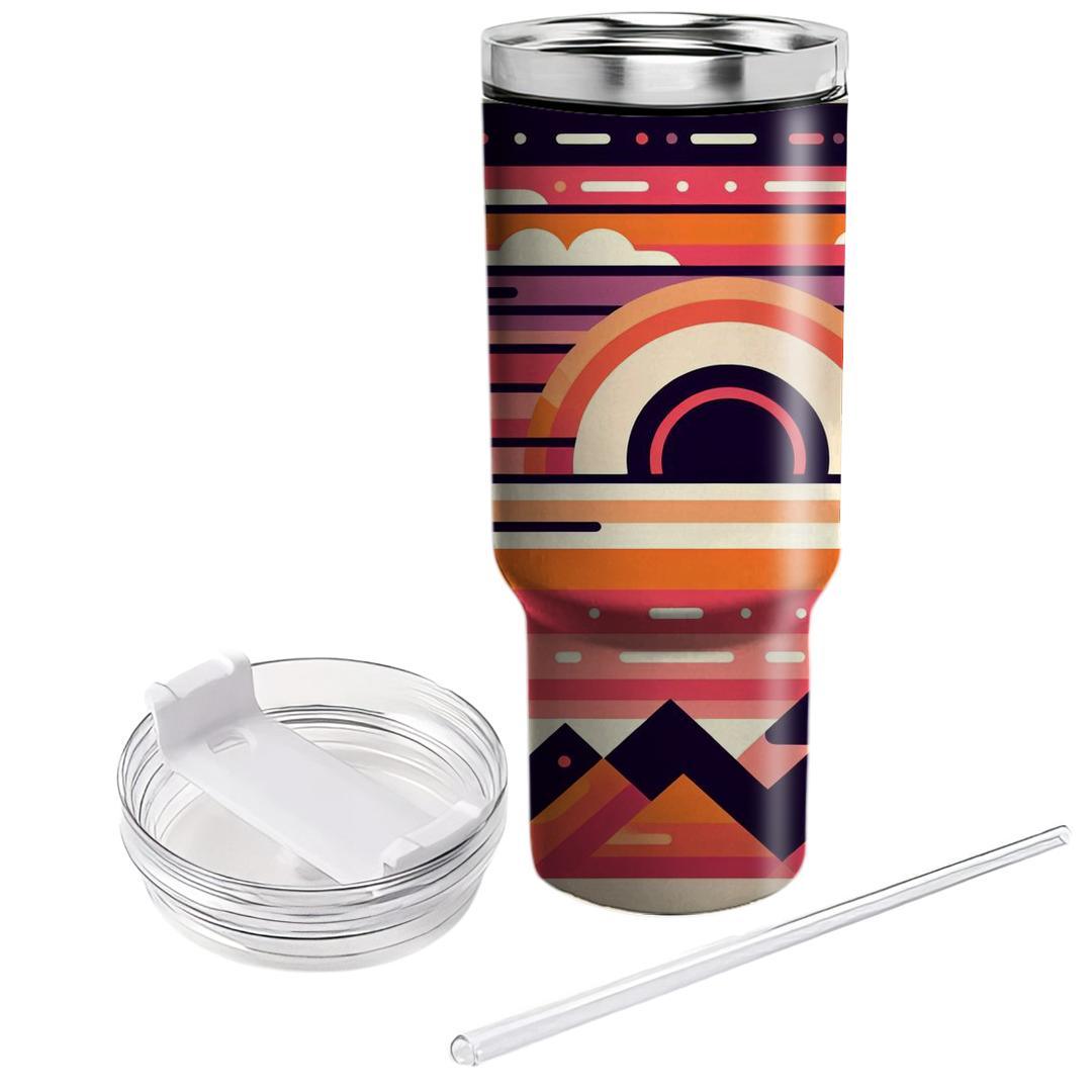 Geometric Sunset Horizon  Decorative Tumblers