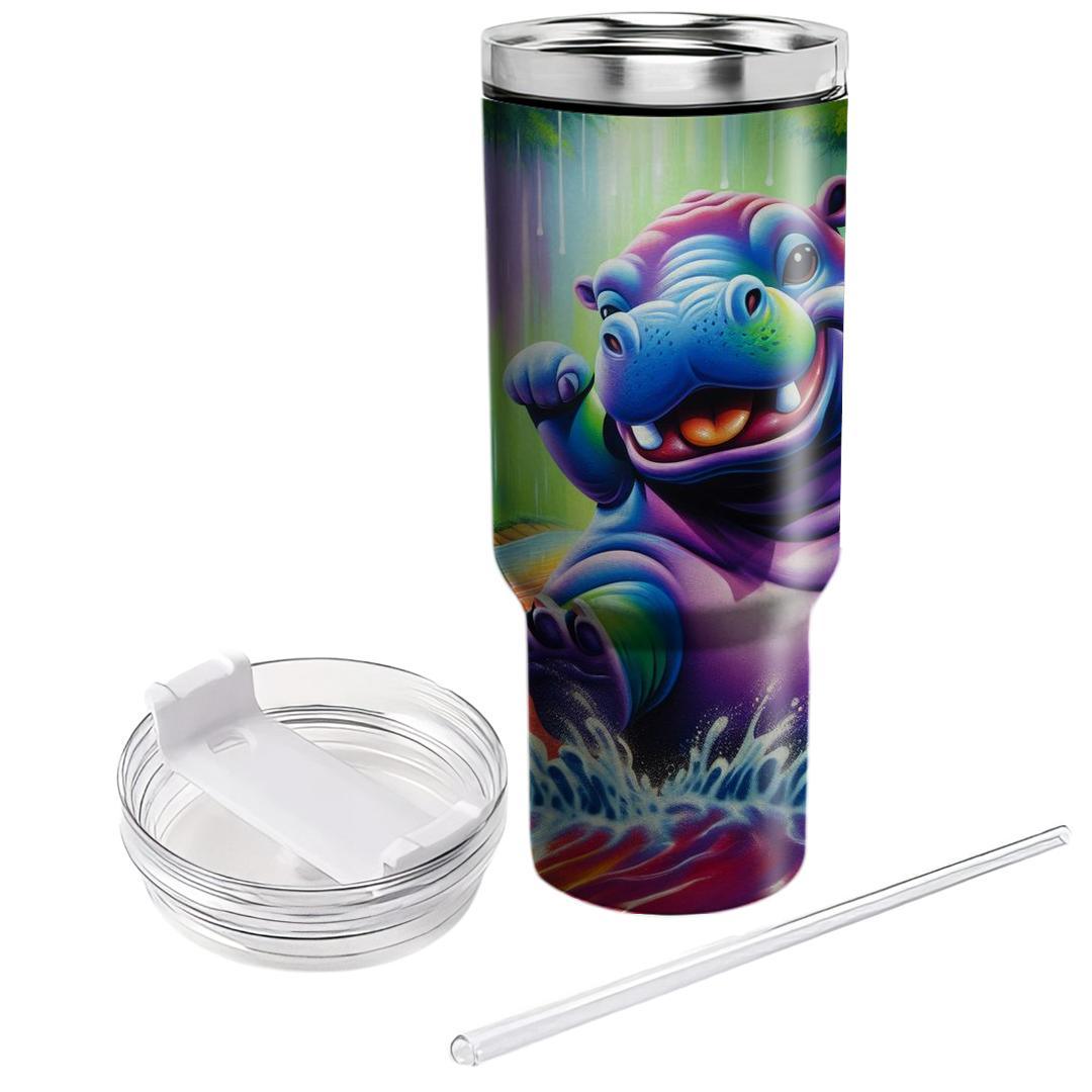 Funky Hippo Fun  Travel Tumblers