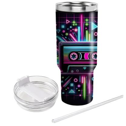 Neon Cassette Vibes  Personalized Tumblers