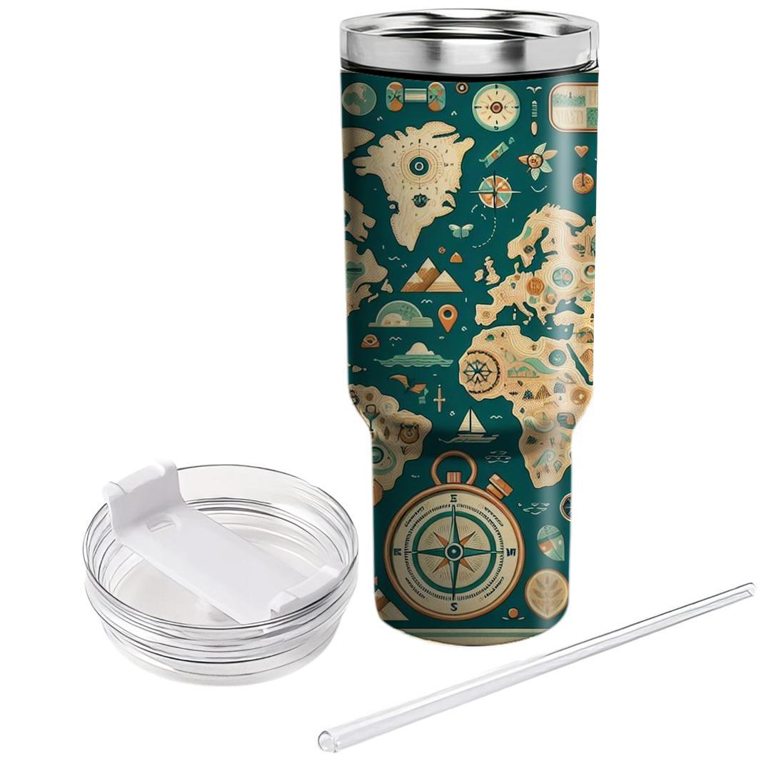 Wanderlust World Map  Travel Tumblers