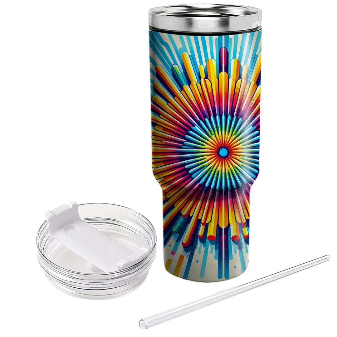 Rainbow Retro Sunburst  Insulated Tumblers