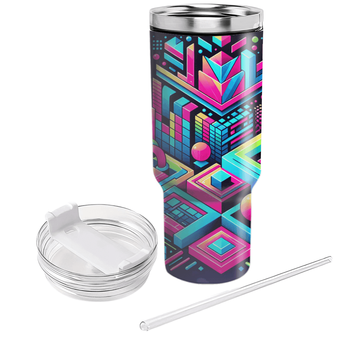 Playful Neon Shapes  Tumbler Cups