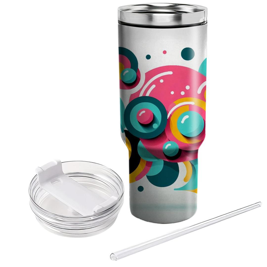 Groovy Abstract Circles  Travel Tumblers