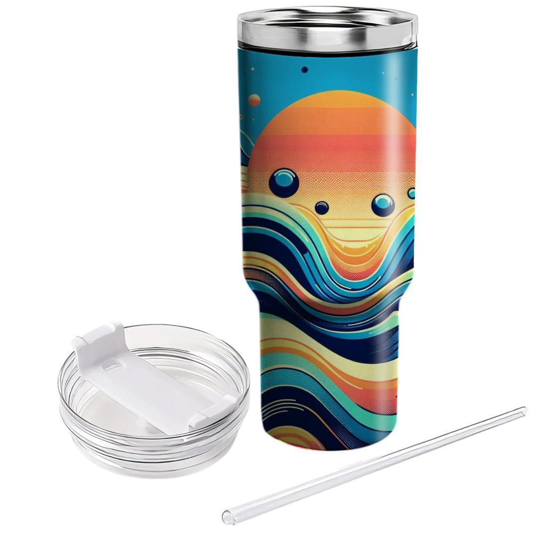 Colorful Abstract Waves  Tumbler Cups
