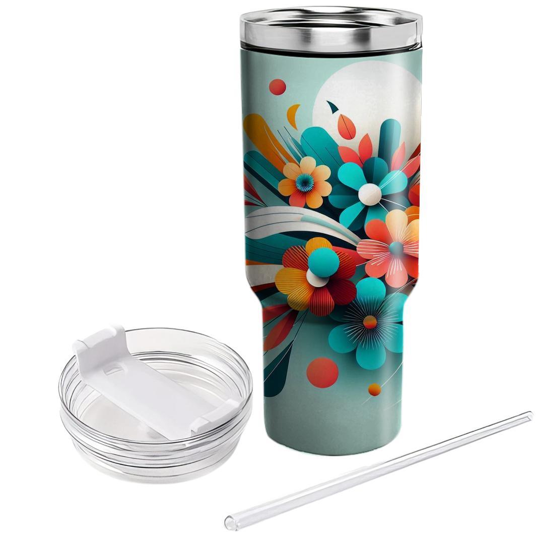 Funky Abstract Flowers  Custom Tumblers