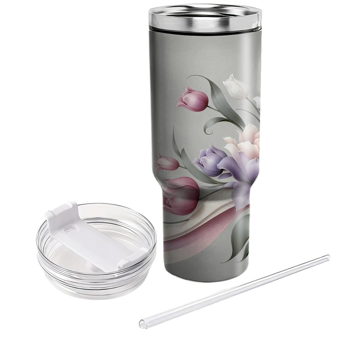 Elegant Tulip Cascade  Unique Tumblers
