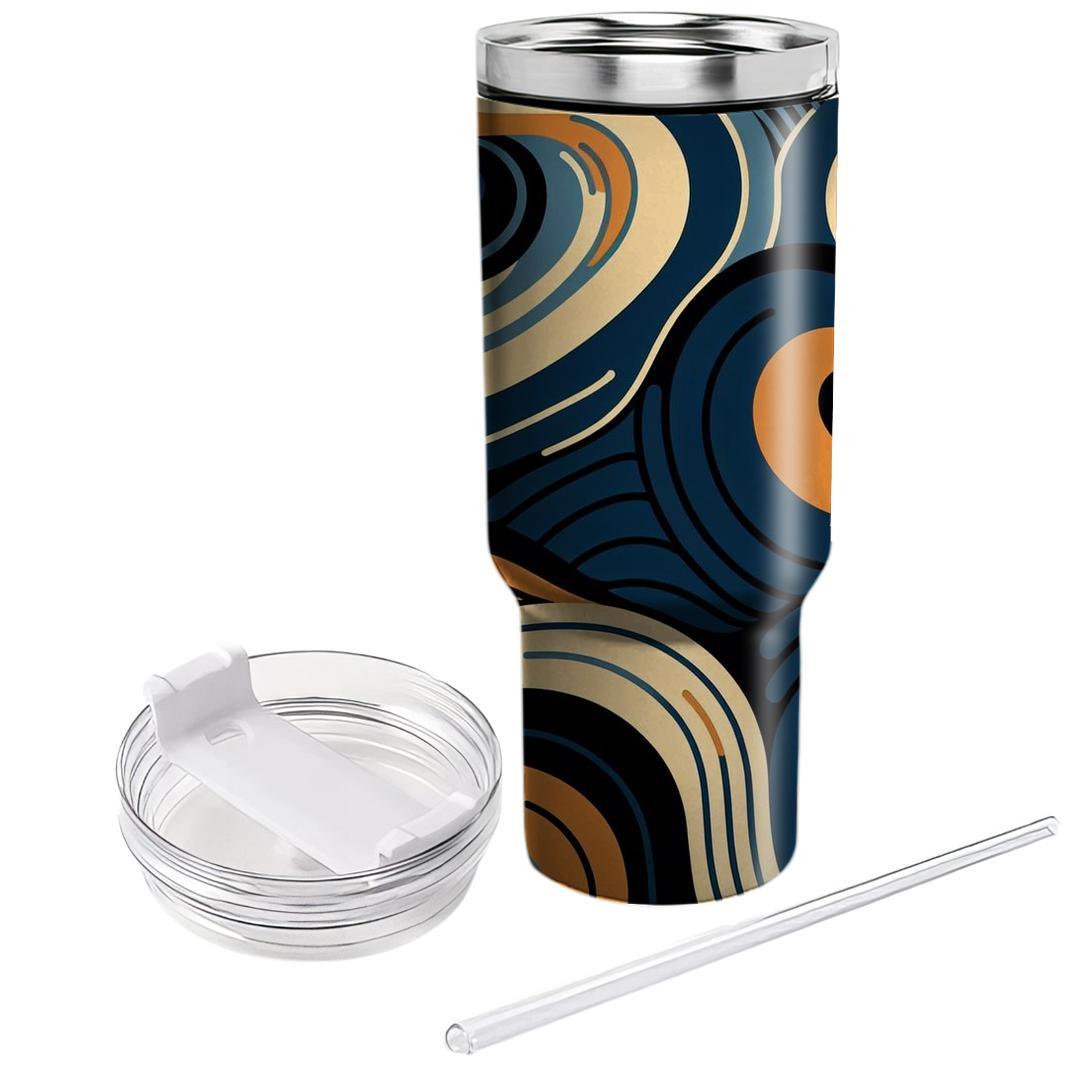 Retro Waves And Ridges  Tumblers With Lids