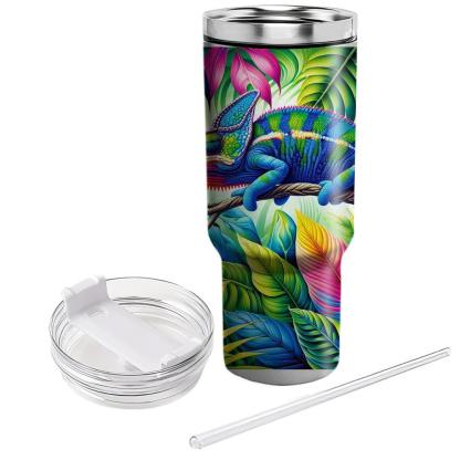 Funky Chameleon Color Play  Travel Tumblers