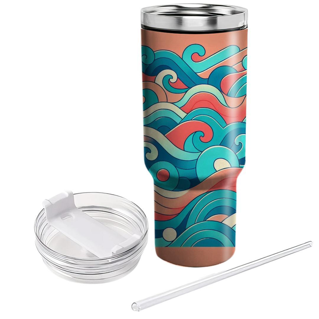 Rad Retro 80s Waves  Insulated Tumblers