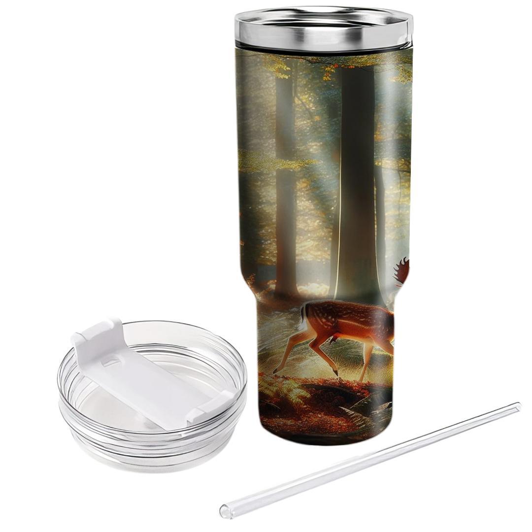Prancing Woodland Deer  Travel Tumblers