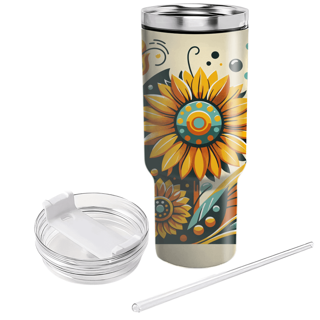 Funky Sunflowers  Custom Tumblers