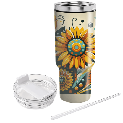 Funky Sunflowers  Custom Tumblers