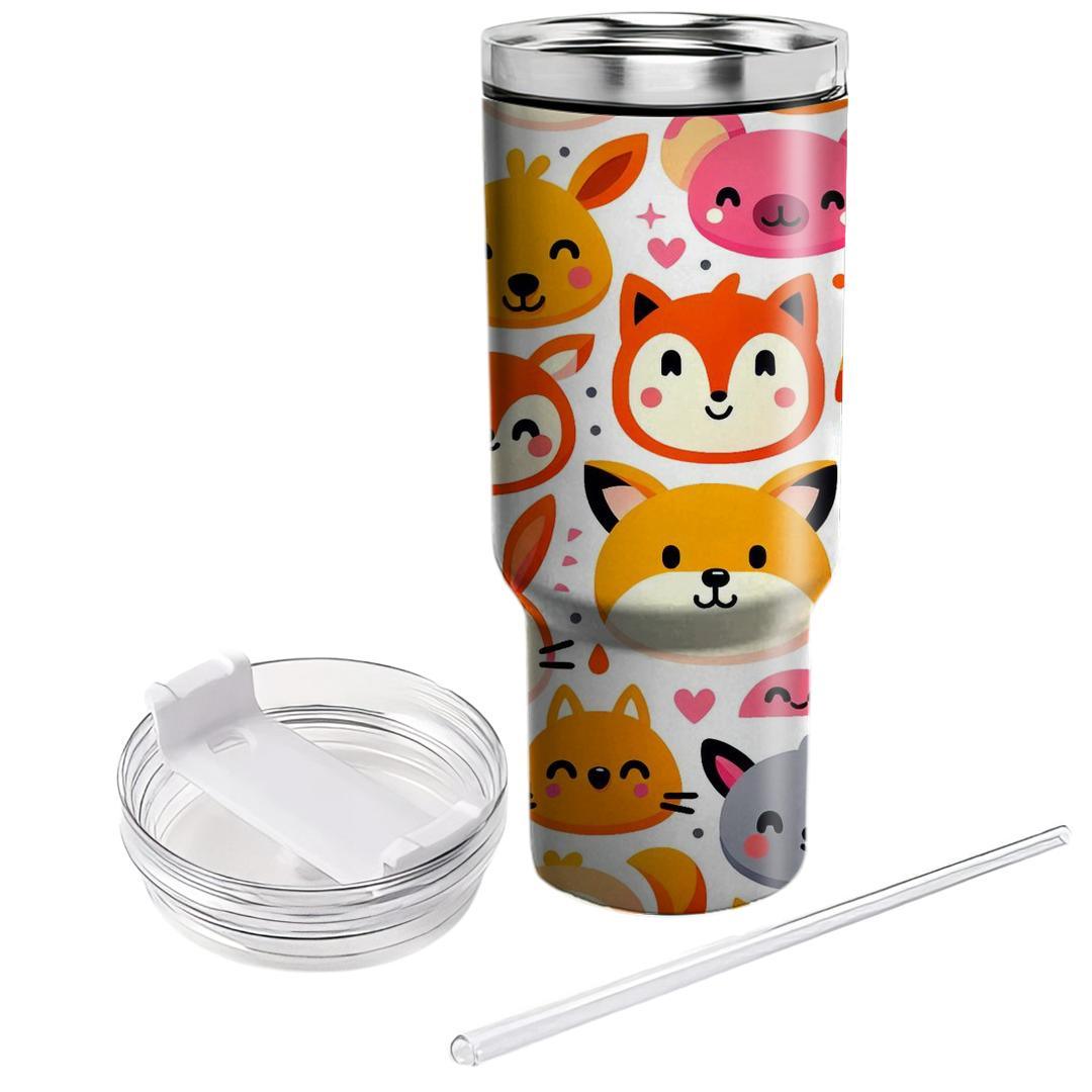 Cute Cartoon Animal Faces  Decorative Tumblers