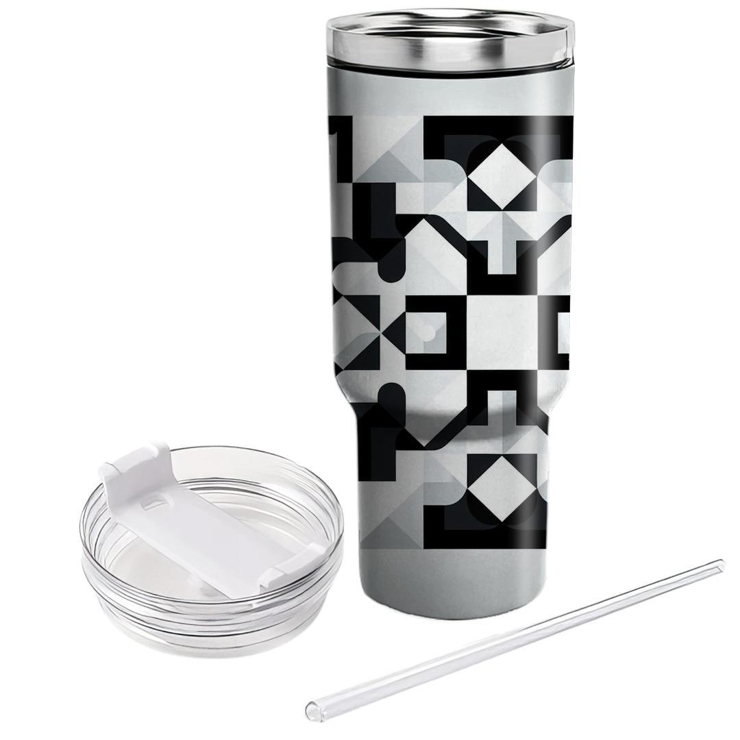 Chic Monochrome Squares  Decorative Tumblers
