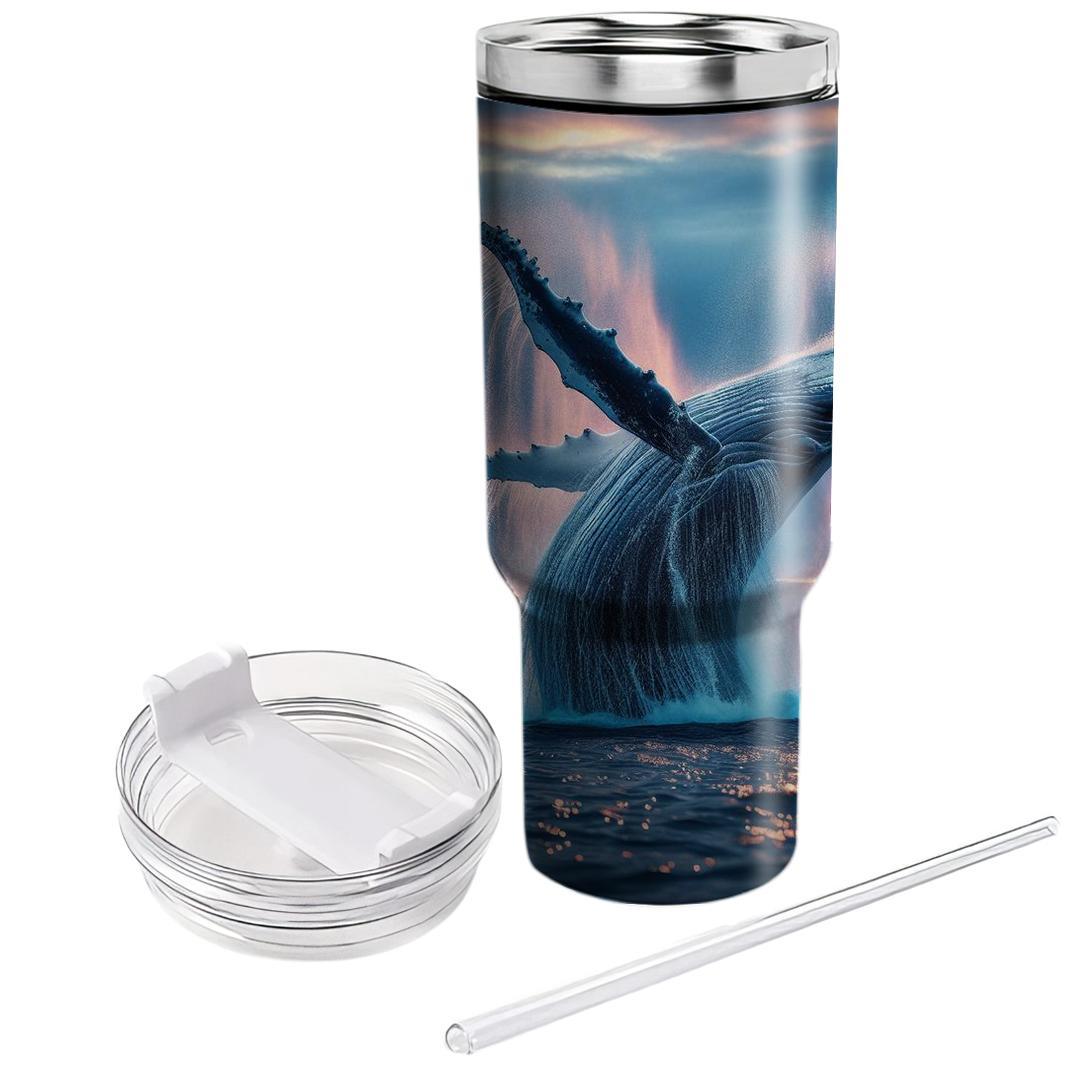 Majestic Whale Breach  Travel Tumblers