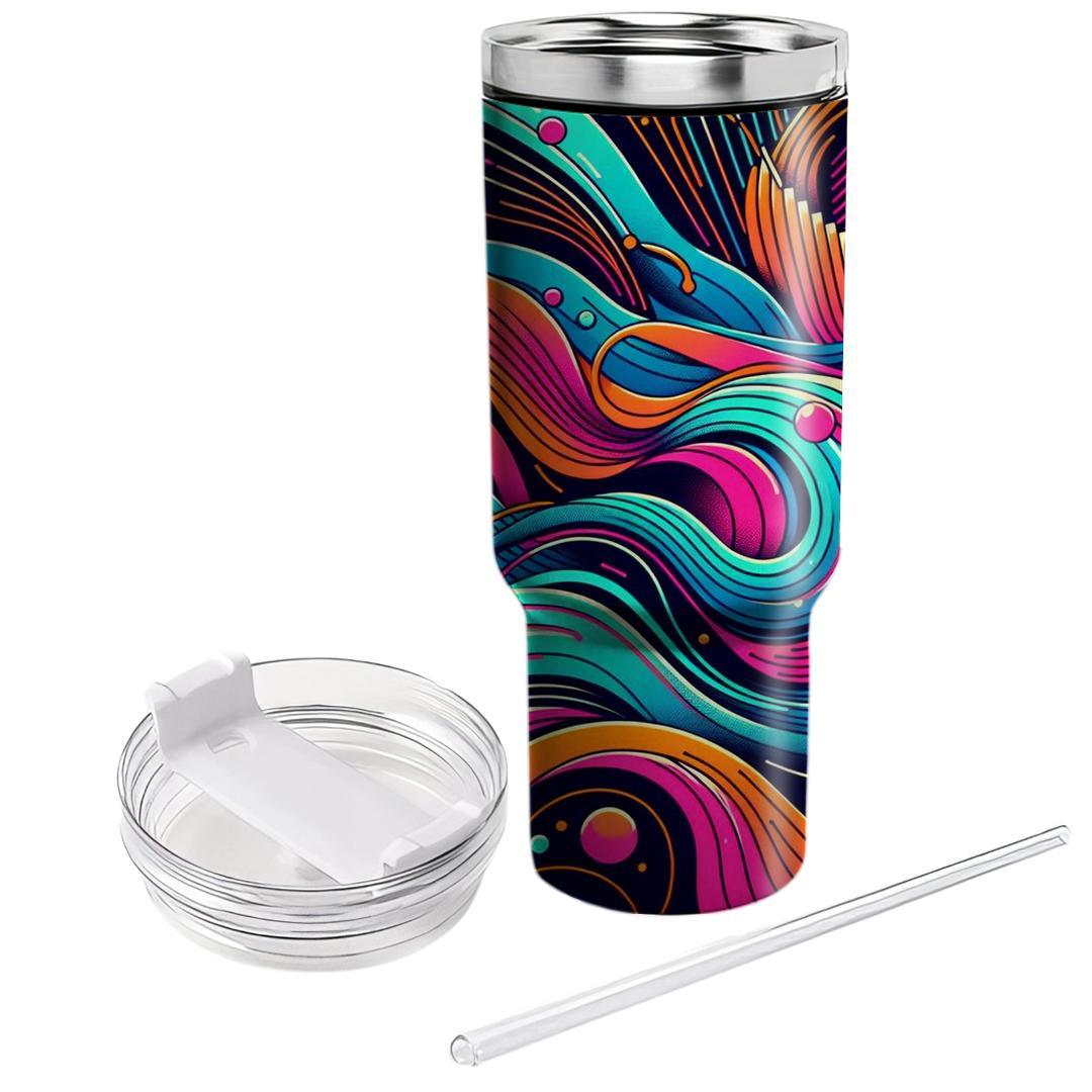 Neon Wave Retro  Unique Tumblers