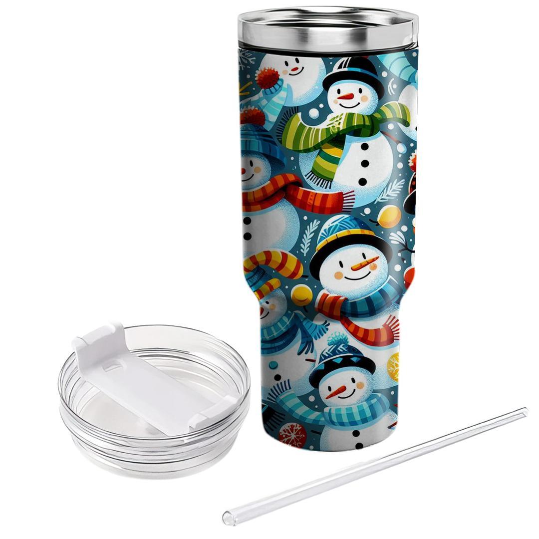 Whimsical Snowman Joy  Tumbler Cups